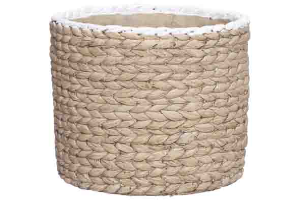 cosy & trendy BLOEMPOT WHITE BORDER ZAND 23 5X22XH19 5 CM ROND CEMENT