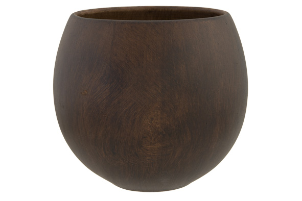 Cosy & Trendy BLOEMPOT WOOD LOOK BRUIN 12 5X12 5XH11CM BOL AARDEWERK