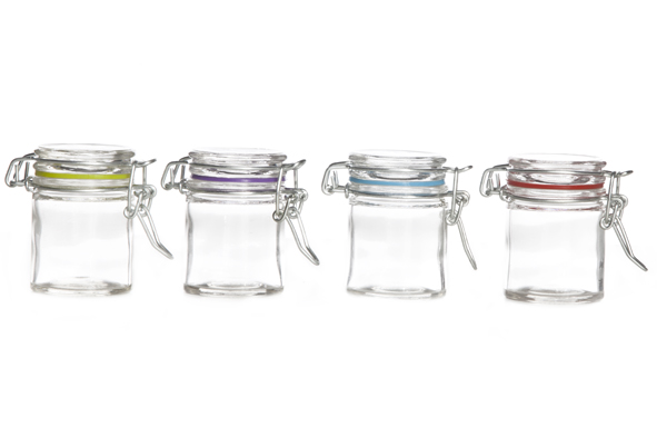 cosy & trendy BOKAAL MET CLIP EN SILICONEN RING 4ASS D 4.5XH6CM - 50 ML