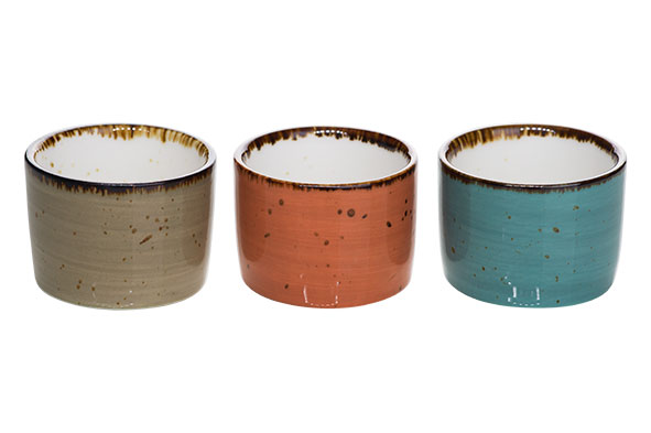 cosy & trendy BRISBANE APEROPOTJE 3 ASS D5 8XH4 2CM BLEU-GREY-ORANGE