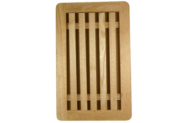 cosy & trendy BROODSNIJPLANK MET OPVANGBAKJE 38 5X24 2 X2CM RUBBERWOOD