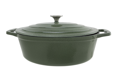 cosy & trendy CASTARD KOOKPOT GLANSGROEN5 1L 33X25X H11CM OVAAL GIETIJZER