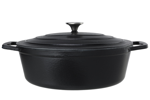 cosy & trendy CASTARD KOOKPOT MATZWART 5 1L 33X25X H11CM OVAAL GIETIJZER