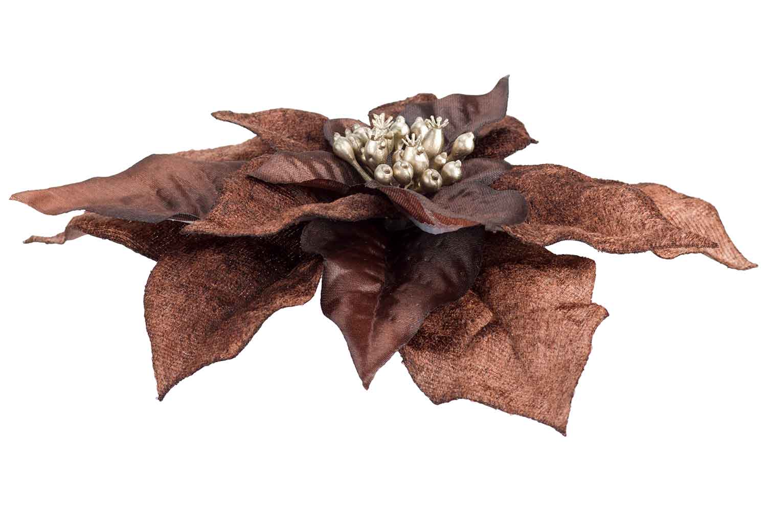 cosy & trendy CLIP POINSETTIA BRUIN 18X18XH4CM KUNSTST OF