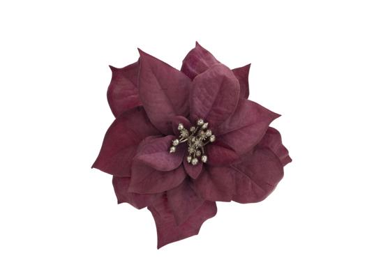 cosy & trendy CLIP POINSETTIA OUD ROZE 17X17XH5CM KUNS TSTOF