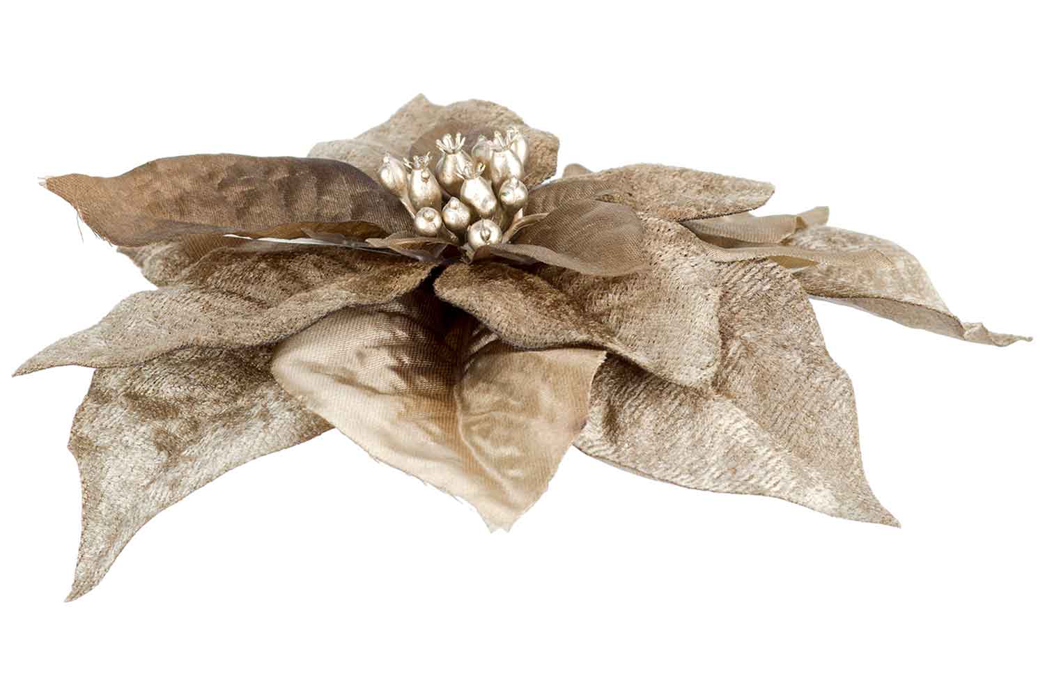 cosy & trendy CLIP POINSETTIA TAUPE 18X18XH4CM KUNSTST OF