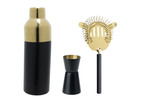 cosy & trendy COCKTAILSET SHAKER 550ML+ BARMAATJE 15-3 0ML +ZEEF