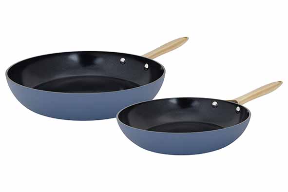 Cosy & Trendy ELEGANCE BRAADPAN SET2 BLAUW D24+28CM