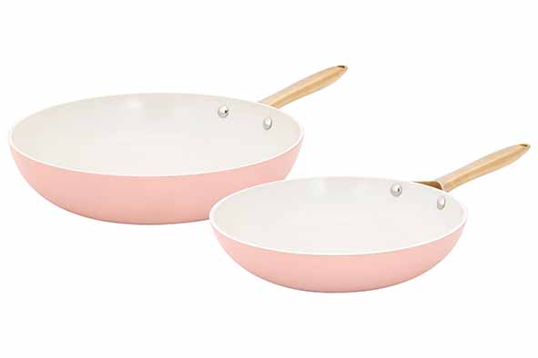 Cosy & Trendy ELEGANCE BRAADPAN SET2 ROZE D24+28CM