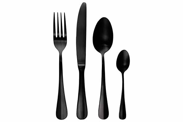 cosy & trendy EVA BESTEKSET 24PCS MATT BLACK 18/0