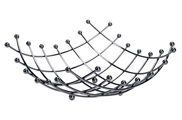 Cosy & Trendy FRUITMAND ZWART 31X31XH13CM VIERKANT