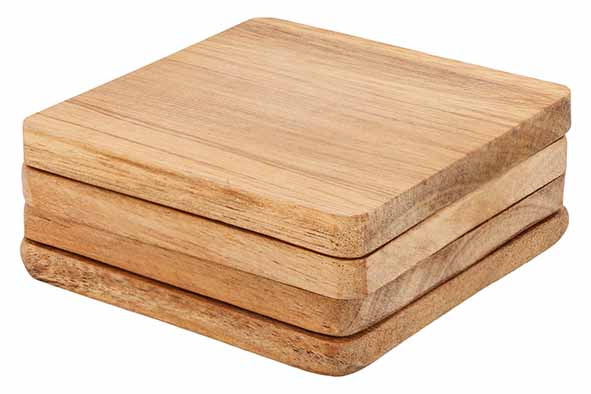 cosy & trendy GLASONDERZETTER ACACIA SET4 10X10CM