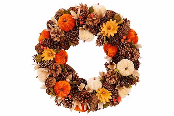 cosy & trendy HERFSTKRANS BRUIN 44X9XH44CM HOUT