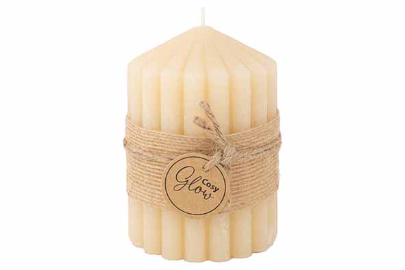 Cosy & Trendy KAARS RIBBLE BEIGE 7X7XH10CM 40H