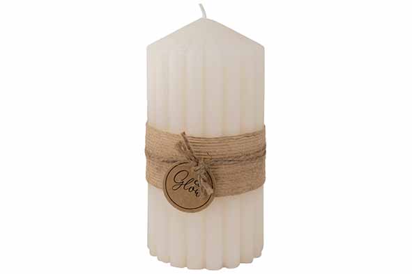 Cosy & Trendy KAARS RIBBLE CREME 7X7XH14CM 60H