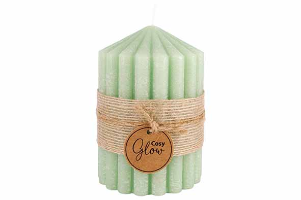 cosy & trendy KAARS RIBBLE GROEN 7X7XH10CM 40H