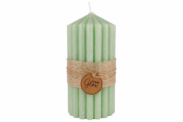 cosy & trendy KAARS RIBBLE GROEN 7X7XH14CM 60H