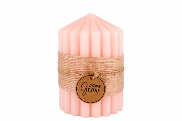 cosy & trendy KAARS RIBBLE LICHTROZE 7X7XH10CM 40H