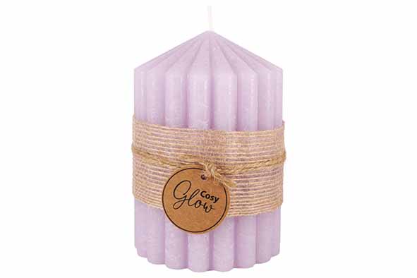 Cosy & Trendy KAARS RIBBLE LILA 7X7XH10CM 40H