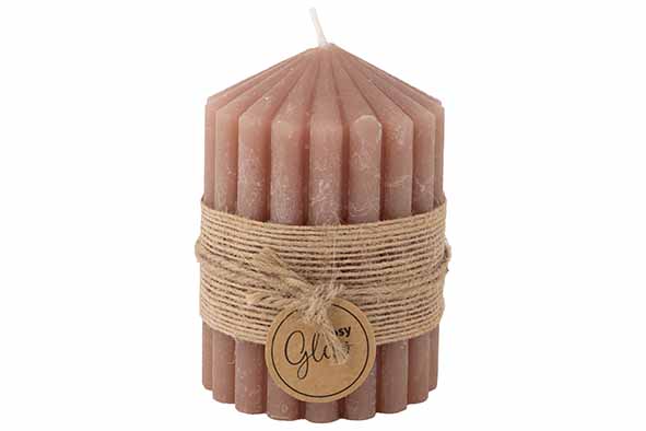 cosy & trendy KAARS RIBBLE OUD ROZE 7X7XH10CM 40H