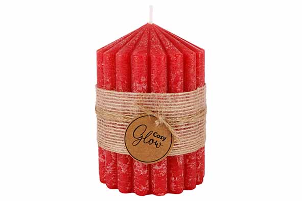 Cosy & Trendy KAARS RIBBLE ROOD 7X7XH10CM 40H