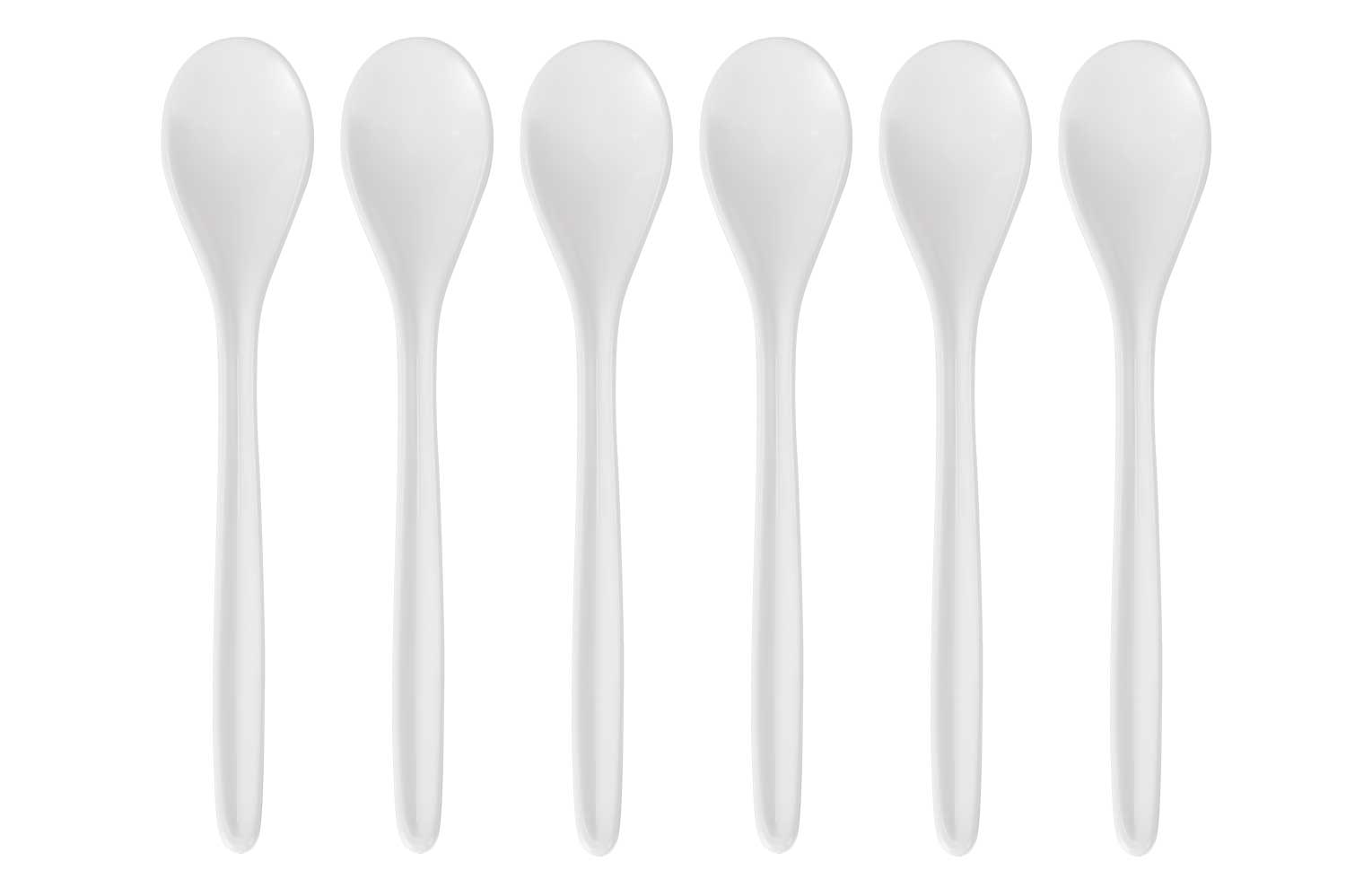 cosy & trendy KOFFIELEPEL SET6 WIT KUNSTSTOF L14.5CM