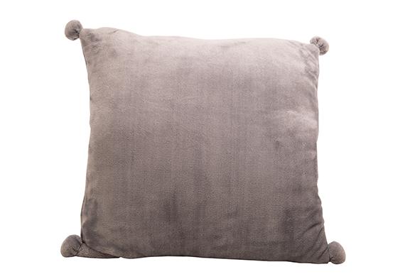 cosy & trendy KUSSEN POMPON GRIJS 45X45XH10CM