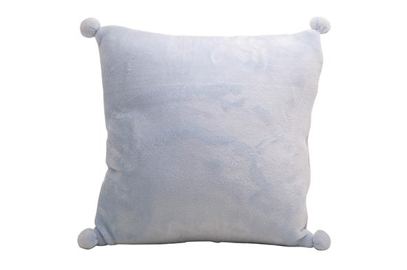 cosy & trendy KUSSEN POMPON LICHTBLAUW 45X45XH10CM