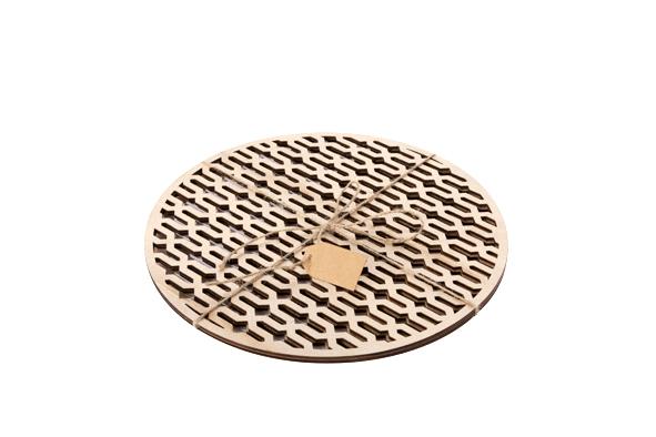 cosy & trendy ONDERZ. SET2 ROND HOUT GOUD 25X25X0.6CM