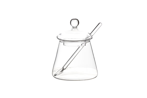 cosy & trendy POTJE MET LEPEL GLAS D5.5XH10CM