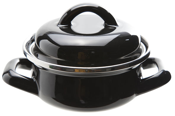 cosy & trendy SERVEERPOT ZWART EMAIL D10CM 30CL