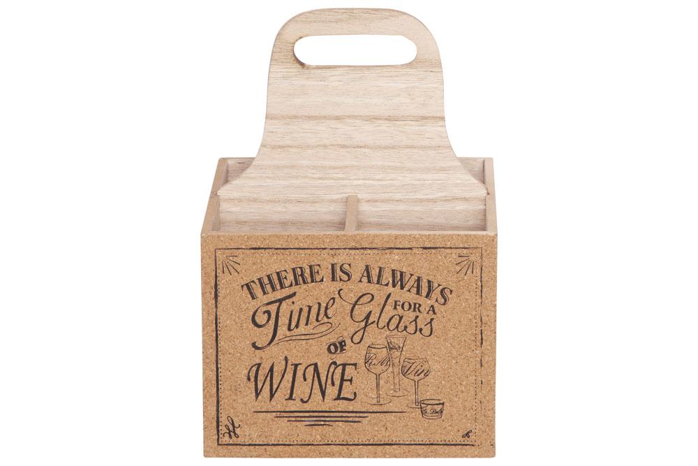 cosy & trendy WIJNFLESHOUDER 18 5X18 5XH27CM HOUT