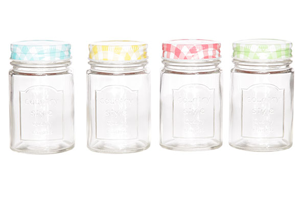 cosy & trendy COUNTRY STYLE BOKAAL D5.5XH10CM 4 ASS BLUE-RED-GREEN-YELLOW