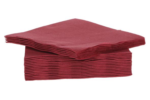 cosy & trendy CT PROF SERVIET TT S40 25X25CM BORDEAUX PAPIER TEXTIEL-TOUCH
