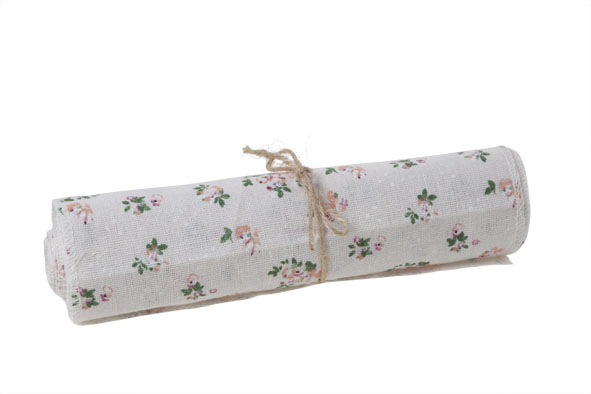 Cosy & Trendy DECOSTOF BLOEMETJES OP ROL BEIGE 200X20C