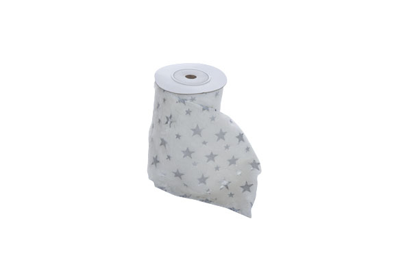 cosy & trendy DECOSTOF WIT TEXTIEL L12 B200 WITH SILVE R STARS