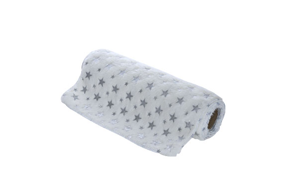 cosy & trendy DECOSTOF WIT TEXTIEL L25 B200 WITH SILVE R STARS