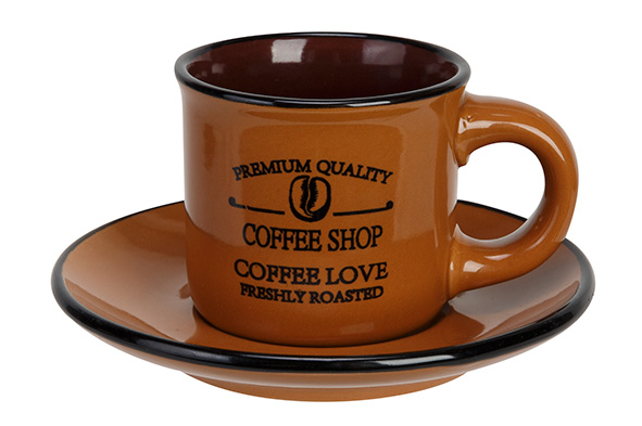 cosy & trendy DESAYUNO ESPRESSOTAS EN ONDERTAS 10CL D6.3XH5.2CM - 11.5CM - BROWN