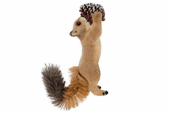 cosy & trendy EEKHOORN PINECONE PLUME TAIL BRUIN 22X12 XH31CM KUNSTSTOF
