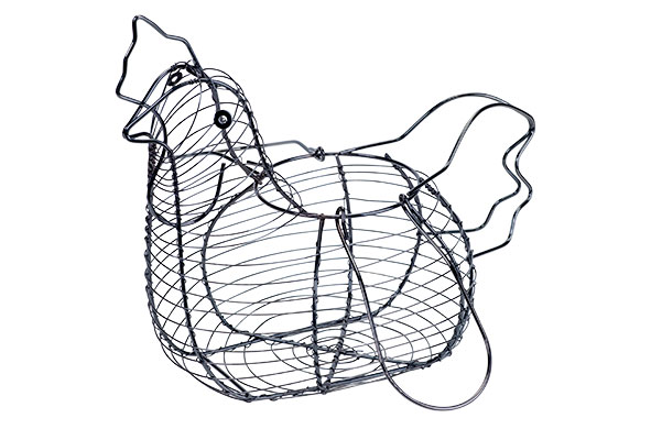 Cosy & Trendy EIERMAND KIP WIRE ZWART 33X16.5XH26.5CM