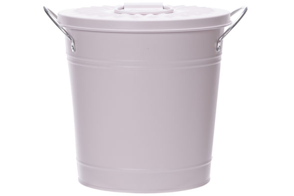 cosy & trendy EMMER DEKSEL 2 HANDLES SILVER RIM ROZE 1 9X15XH19CM ROND METAAL