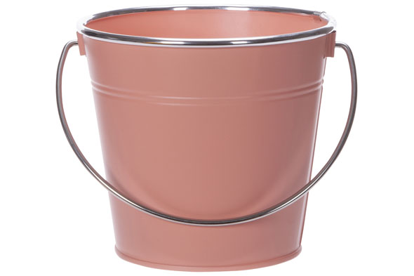 cosy & trendy EMMER MATT SILVER HANDLE PEACH 16X11 5XH 14CM ROND CONISCH METAAL