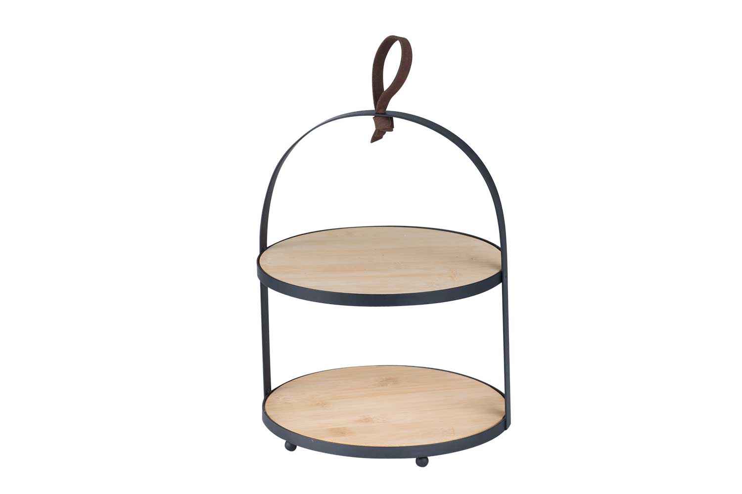 cosy & trendy ETAGERE BAMBOE MET METALEN HOUDER D20 5XH26CM