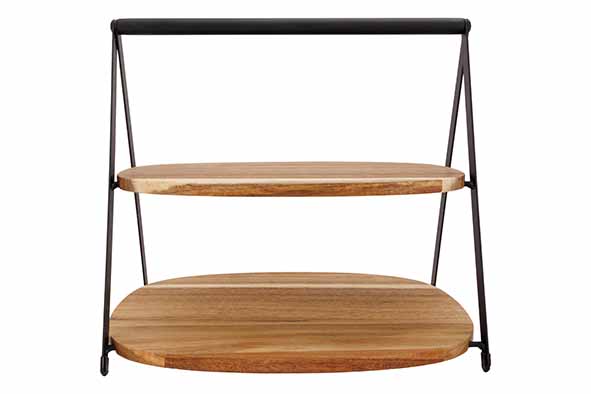 cosy & trendy ETAGERE OVAAL ACACIA - 2 LAGEN 28 5X25XH25 5CM