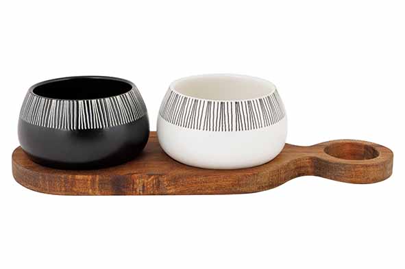 cosy & trendy ETOSHA APEROSET SERVEERPLANK + 2X BOWL D7 5XH5 2CM