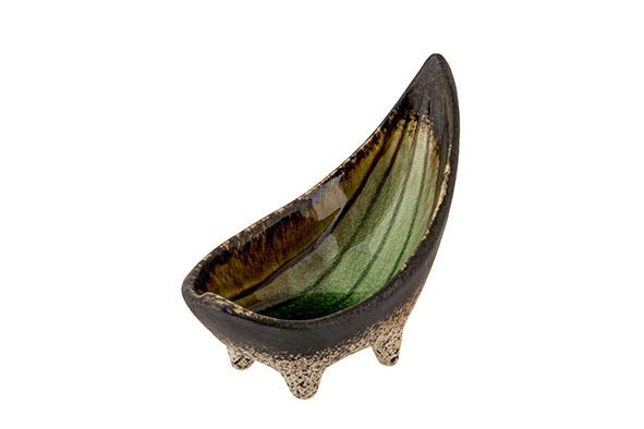 cosy & trendy FERVIDO GREEN APEROSCHAALTJE 12X6 5CM H9.7CM - OP 4 VOETJES - VORM GONDEL