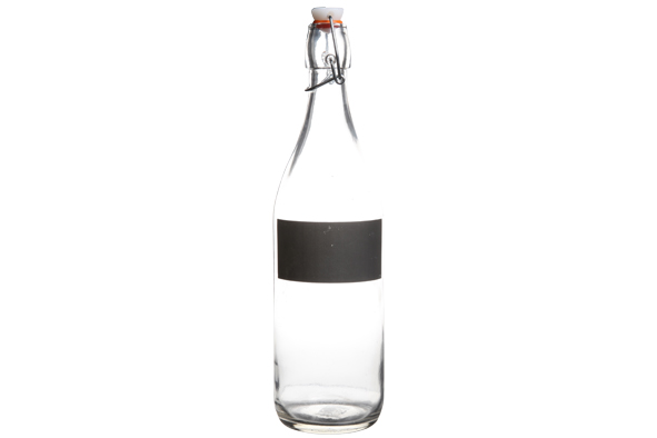 cosy & trendy FLES MET KRIJTVAK EN STOP WIT 0 97L D8XH32CM ROND GLAS