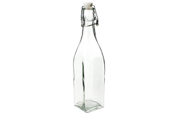 cosy & trendy FLES MET STOP STOP WIT 0 56L 6 3X6 3XH27 CM VIERKANT GLAS