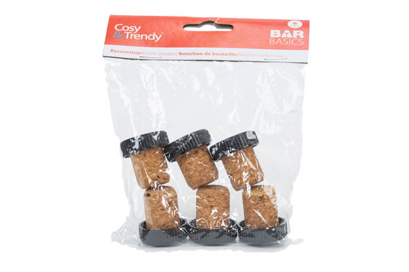 cosy & trendy FLESDOP ZWART D1.95CM D2.9CM H2.9CM SET6