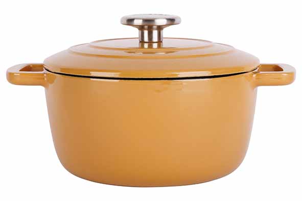 cosy & trendy FONTESTIC KOOKPOT AMBER GOLD D20XH10 5CM 2 7L GIETIJZER MET DEKSEL